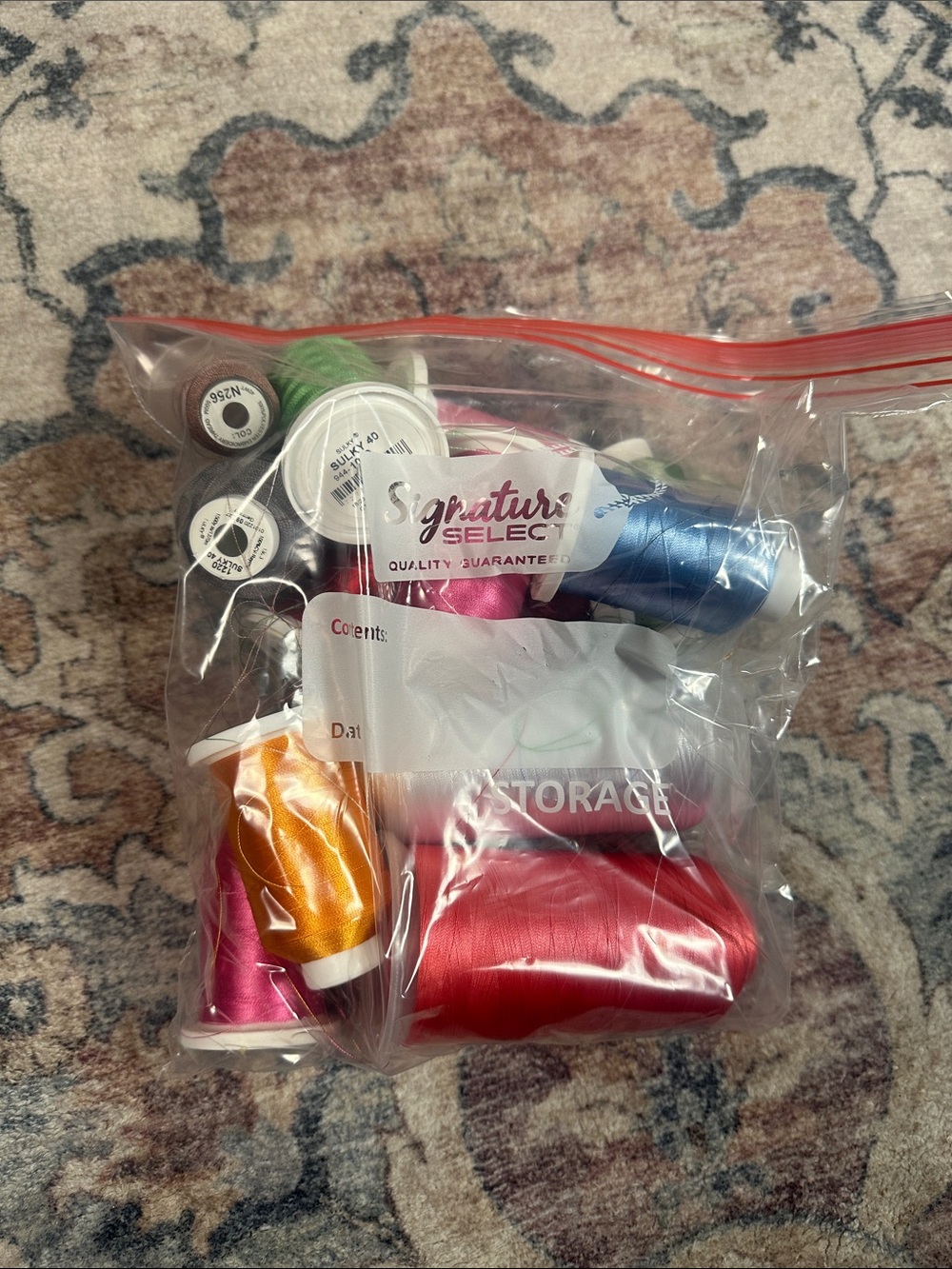 Multi-Color Embroidery Thread Pack — Pink, Red, Blue, Gold, Green